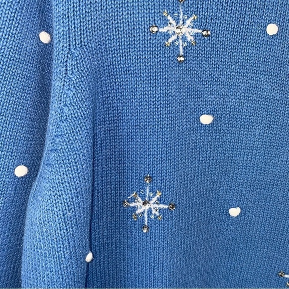 Vintage snowman winter scene snowflake‎ sweater - Picture 2 of 8